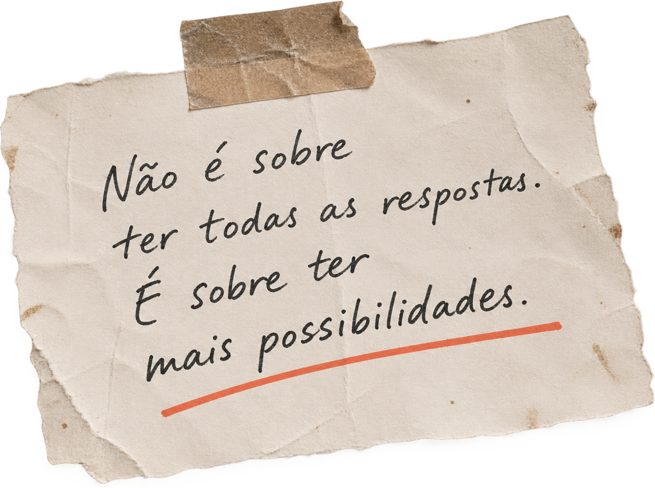 Não é sobre ter todas as respostas. É sobre ter mais possibilidades.